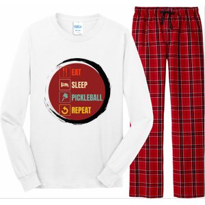 Pickleball Funny Quote Eat Sleep Pickleball Repeat Long Sleeve Pajama Set