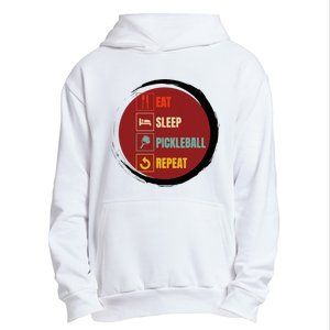 Pickleball Funny Quote Eat Sleep Pickleball Repeat Urban Pullover Hoodie