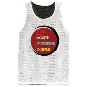 Pickleball Funny Quote Eat Sleep Pickleball Repeat Mesh Reversible Basketball Jersey Tank