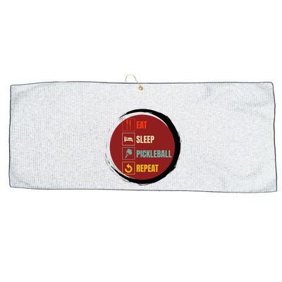Pickleball Funny Quote Eat Sleep Pickleball Repeat Large Microfiber Waffle Golf Towel