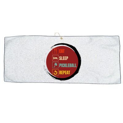 Pickleball Funny Quote Eat Sleep Pickleball Repeat Large Microfiber Waffle Golf Towel