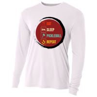 Pickleball Funny Quote Eat Sleep Pickleball Repeat Cooling Performance Long Sleeve Crew