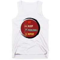 Pickleball Funny Quote Eat Sleep Pickleball Repeat Tank Top