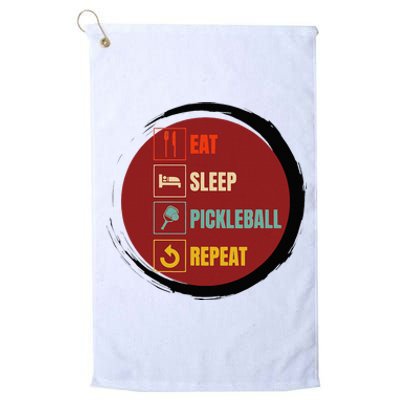 Pickleball Funny Quote Eat Sleep Pickleball Repeat Platinum Collection Golf Towel