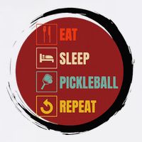 Pickleball Funny Quote Eat Sleep Pickleball Repeat Women's Crop Top Tee