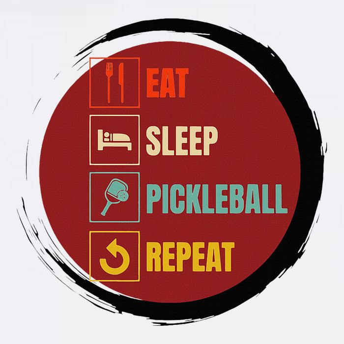 Pickleball Funny Quote Eat Sleep Pickleball Repeat Women's Crop Top Tee