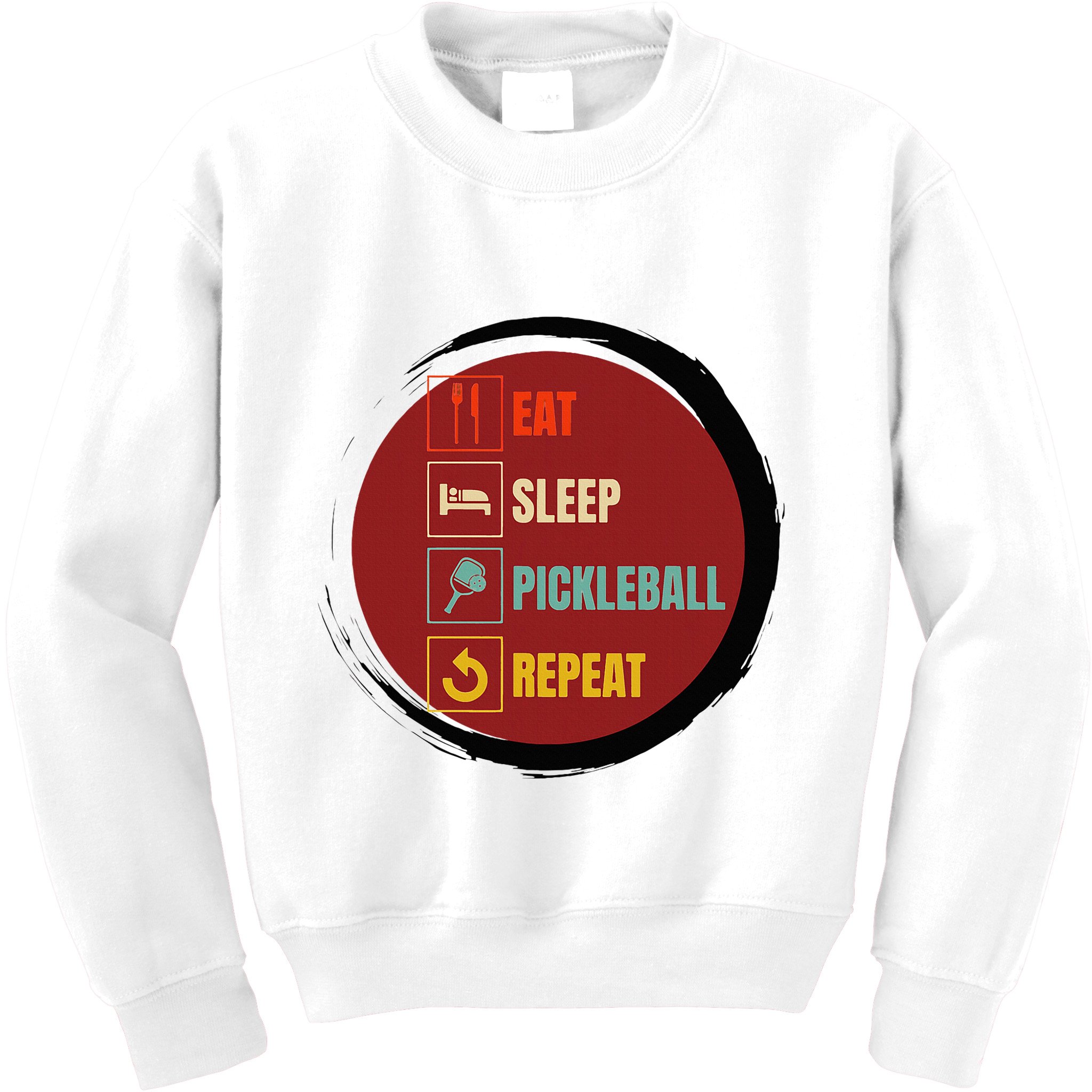 Pickleball Funny Quote Eat Sleep Pickleball Repeat Kids Sweatshirt