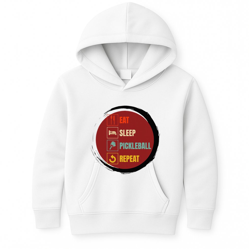 Pickleball Funny Quote Eat Sleep Pickleball Repeat Kids Hoodie