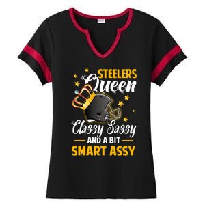 Pittsburgh Football Queen Classy Sassy And A Bit Smart Assy Ladies Halftime Notch Neck Tee