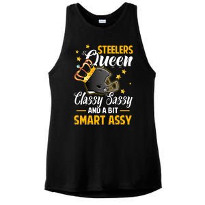 Pittsburgh Football Queen Classy Sassy And A Bit Smart Assy Ladies PosiCharge Tri-Blend Wicking Tank