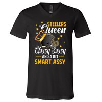 Pittsburgh Football Queen Classy Sassy And A Bit Smart Assy V-Neck T-Shirt