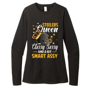 Pittsburgh Football Queen Classy Sassy And A Bit Smart Assy Womens CVC Long Sleeve Shirt