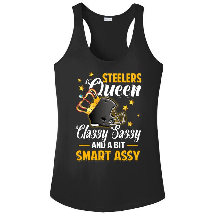 Pittsburgh Football Queen Classy Sassy And A Bit Smart Assy Ladies PosiCharge Competitor Racerback Tank