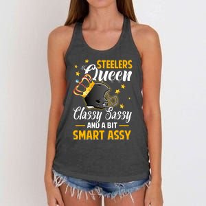 Pittsburgh Football Queen Classy Sassy And A Bit Smart Assy Women's Knotted Racerback Tank