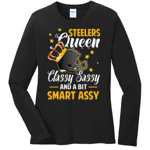 Pittsburgh Football Queen Classy Sassy And A Bit Smart Assy Ladies Long Sleeve Shirt