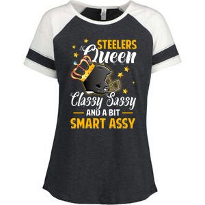 Pittsburgh Football Queen Classy Sassy And A Bit Smart Assy Enza Ladies Jersey Colorblock Tee