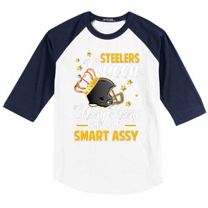 Pittsburgh Football Queen Classy Sassy And A Bit Smart Assy Baseball Sleeve Shirt