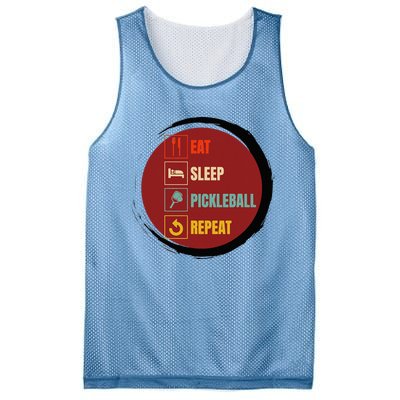 Pickleball Funny Quote Eat Sleep Pickleball Repeat Mesh Reversible Basketball Jersey Tank