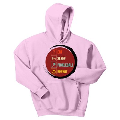 Pickleball Funny Quote Eat Sleep Pickleball Repeat Kids Hoodie