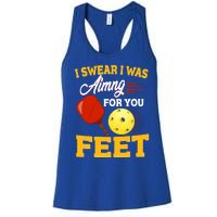 Pickleball Funny Quotes Humorous Slogans Gift Great Gift Women's Racerback Tank