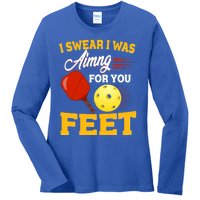 Pickleball Funny Quotes Humorous Slogans Gift Great Gift Ladies Long Sleeve Shirt