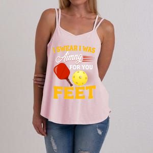 Pickleball Funny Quotes Humorous Slogans Gift Great Gift Women's Strappy Tank