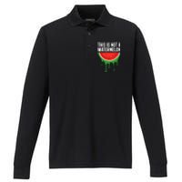 Palestine Funny Quote This Is Not A Watermelon Performance Long Sleeve Polo