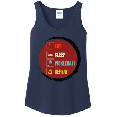 Pickleball Funny Quote Eat Sleep Pickleball Repeat Ladies Essential Tank