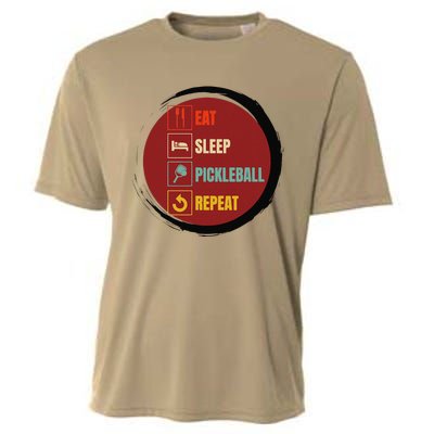 Pickleball Funny Quote Eat Sleep Pickleball Repeat Cooling Performance Crew T-Shirt