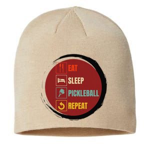 Pickleball Funny Quote Eat Sleep Pickleball Repeat Sustainable Beanie