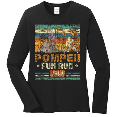 Pompeii Fun Run Geography Volcanologist Volcanology Ladies Long Sleeve Shirt