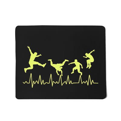 Parkour Free Running Heart Rate Monitor Silhouette Action Mousepad