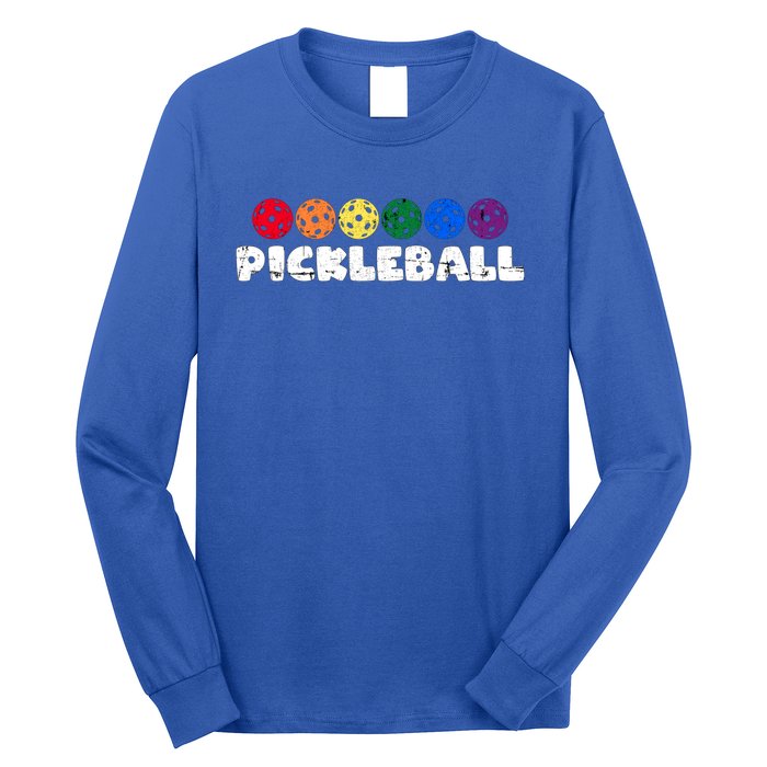 Pickleball Funny Retro Vintage Pickleballplayer Cool Gift Long Sleeve Shirt