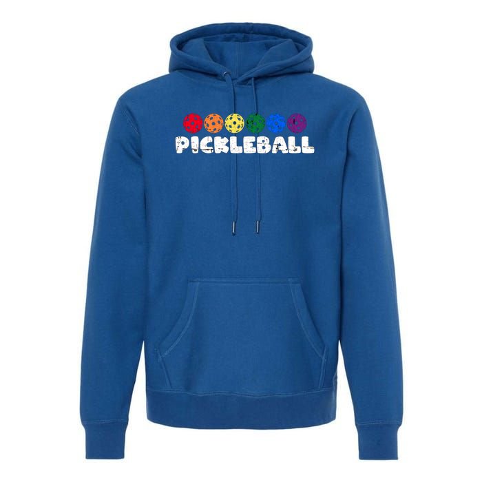 Pickleball Funny Retro Vintage Pickleballplayer Cool Gift Premium Hoodie