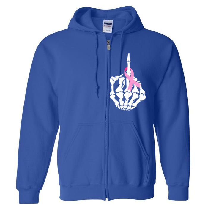 Pink Feather Ribbon Breast Cancer Awareness S Quote Cool Gift Full Zip Hoodie