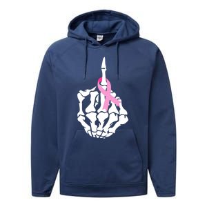 Pink Feather Ribbon Breast Cancer Awareness S Quote Cool Gift Performance Fleece Hoodie