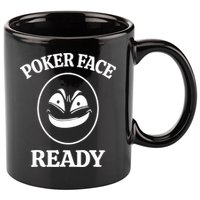 Poker Face Ready Gambling Texas Holdem Funny Card Playing 11oz C Handle Ceramic Mug