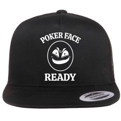Poker Face Ready Gambling Texas Holdem Funny Card Playing Flatbill Hat