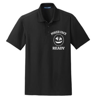 Poker Face Ready Gambling Texas Holdem Funny Card Playing Dry Zone Grid Polo