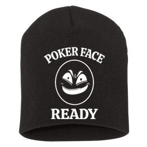 Poker Face Ready Gambling Texas Holdem Funny Card Playing Short Acrylic Beanie