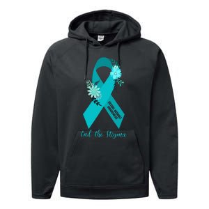 Ph Floral Ribbon Sexual Assault Awareness Month Performance Fleece Hoodie