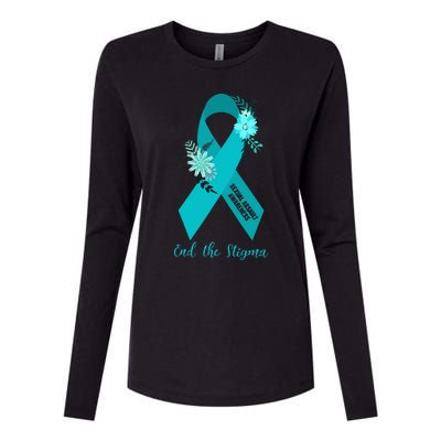 Ph Floral Ribbon Sexual Assault Awareness Month Womens Cotton Relaxed Long Sleeve T-Shirt