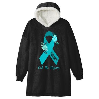 Ph Floral Ribbon Sexual Assault Awareness Month Hooded Wearable Blanket