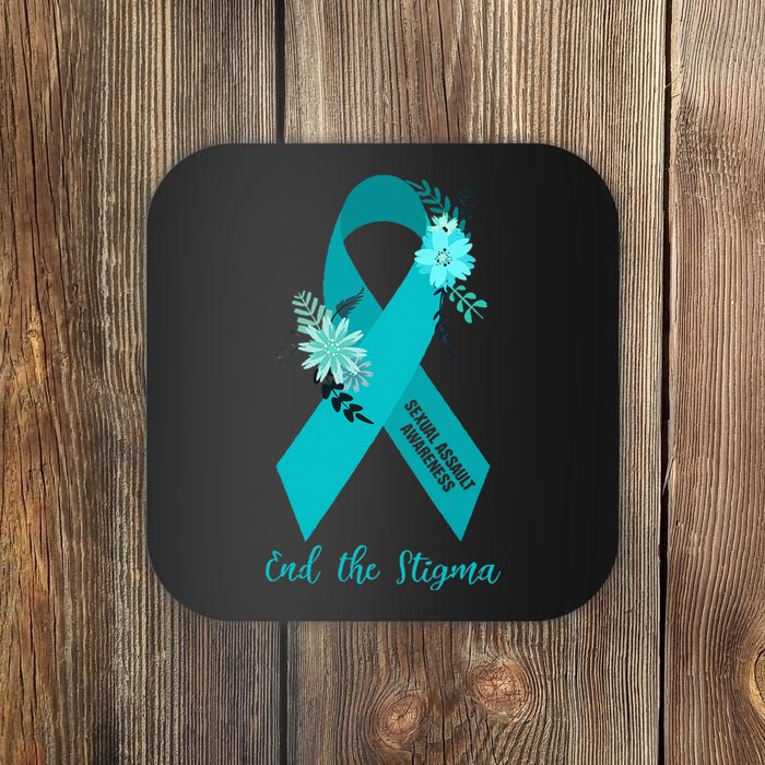 Ph Floral Ribbon Sexual Assault Awareness Month Coaster