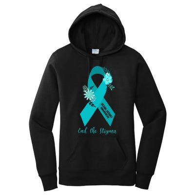 Ph Floral Ribbon Sexual Assault Awareness Month Women's Pullover Hoodie