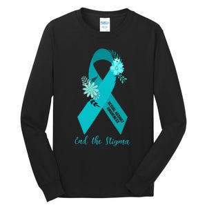 Ph Floral Ribbon Sexual Assault Awareness Month Tall Long Sleeve T-Shirt