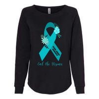 Ph Floral Ribbon Sexual Assault Awareness Month Womens California Wash Sweatshirt