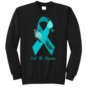 Ph Floral Ribbon Sexual Assault Awareness Month Tall Sweatshirt