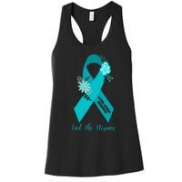 Ph Floral Ribbon Sexual Assault Awareness Month Women's Racerback Tank