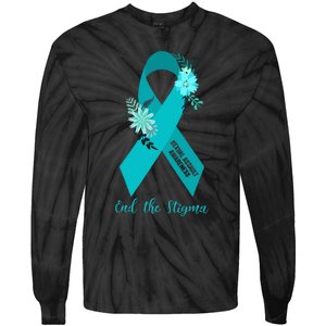 Ph Floral Ribbon Sexual Assault Awareness Month Tie-Dye Long Sleeve Shirt